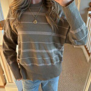 PacSun Women's Grey and Brown Jumper